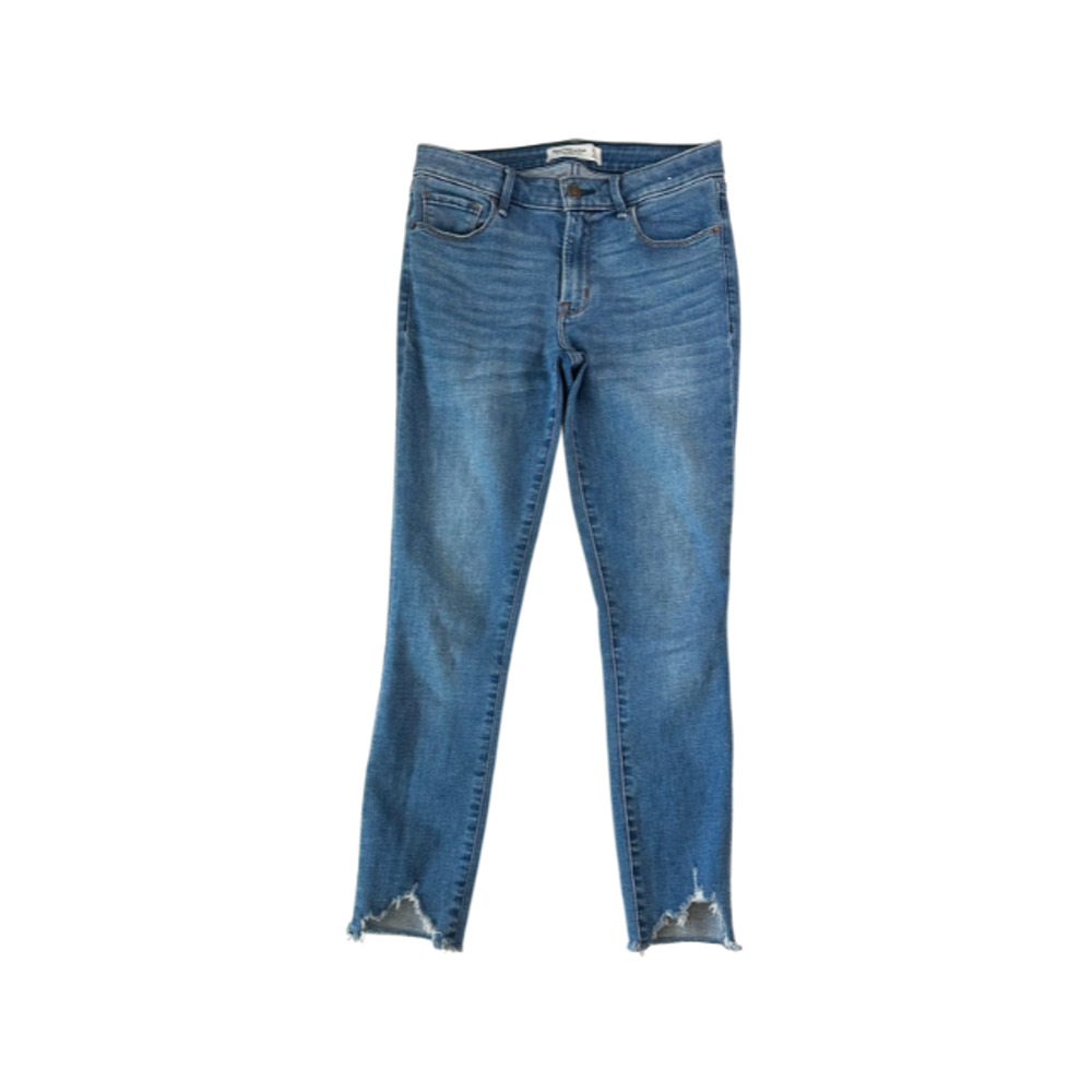 Abercrombie & Fitch Jeans The Super Skinny Ankle Distressed Denim Blue Women 4R